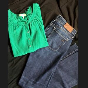 Banana republic green blouse